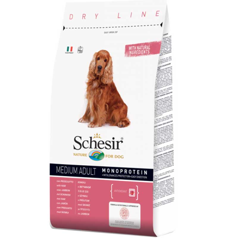 Schesir Adult Maintenance with Ham Monoprotein - пълноценна храна с прошуто, за кучета над 12 месечна Schesir Adult Maintenance with Ham Monoprotein - пълноценна храна с прошуто, за кучета над 12 месечна